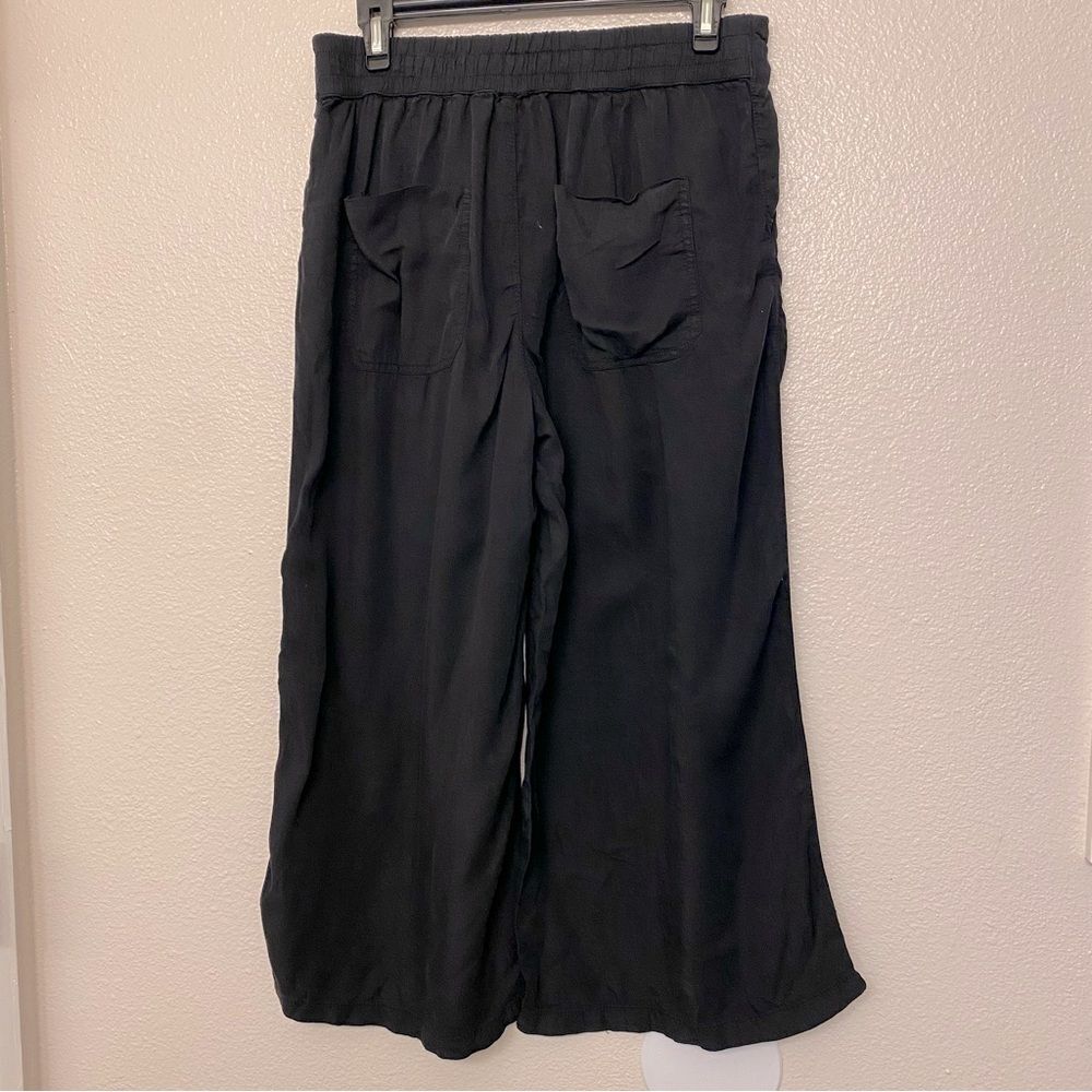 Lefties Denim Woman 100% lyocell tincel wide leg black pants trousers M - NWT